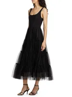 Chara Tiered Tulle Midi-Dress