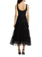 Chara Tiered Tulle Midi-Dress