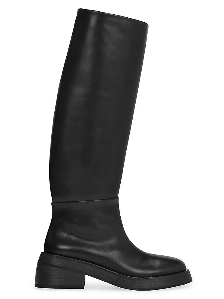 Fondello Leather Knee-High Boots