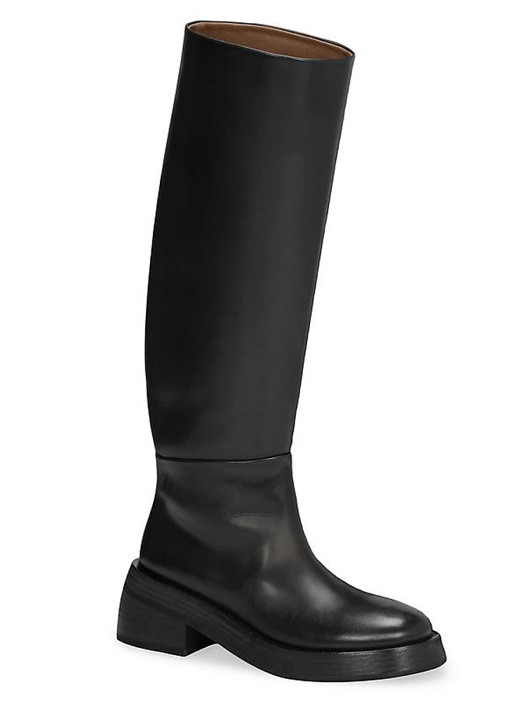 Fondello Leather Knee-High Boots