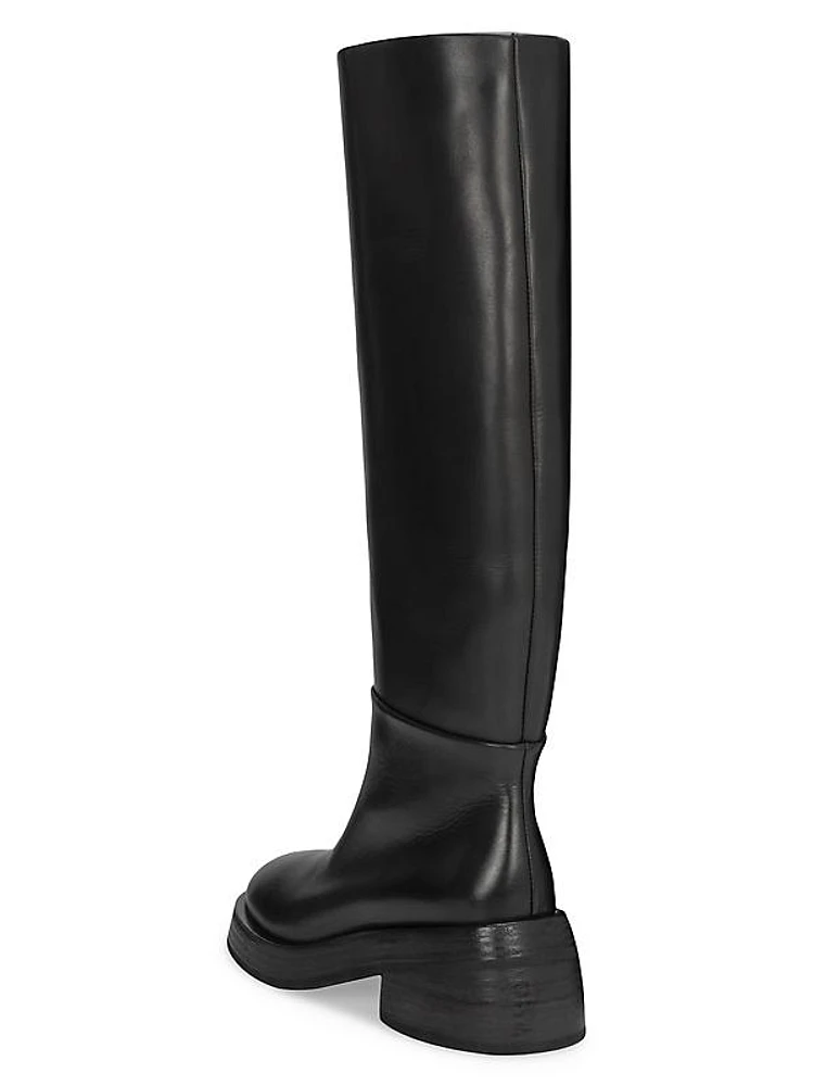 Fondello Leather Knee-High Boots