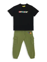 Little Boy's & Camouflage Logo Cargo Sweatpants