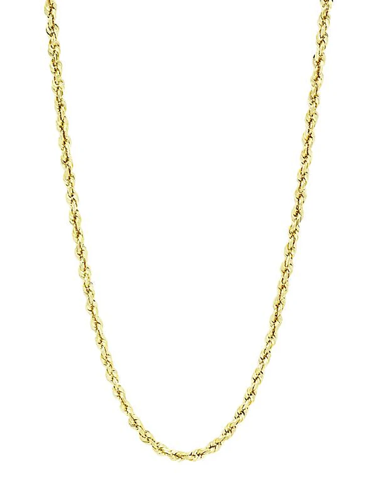 14K Yellow Gold Rope Chain Necklace/24"