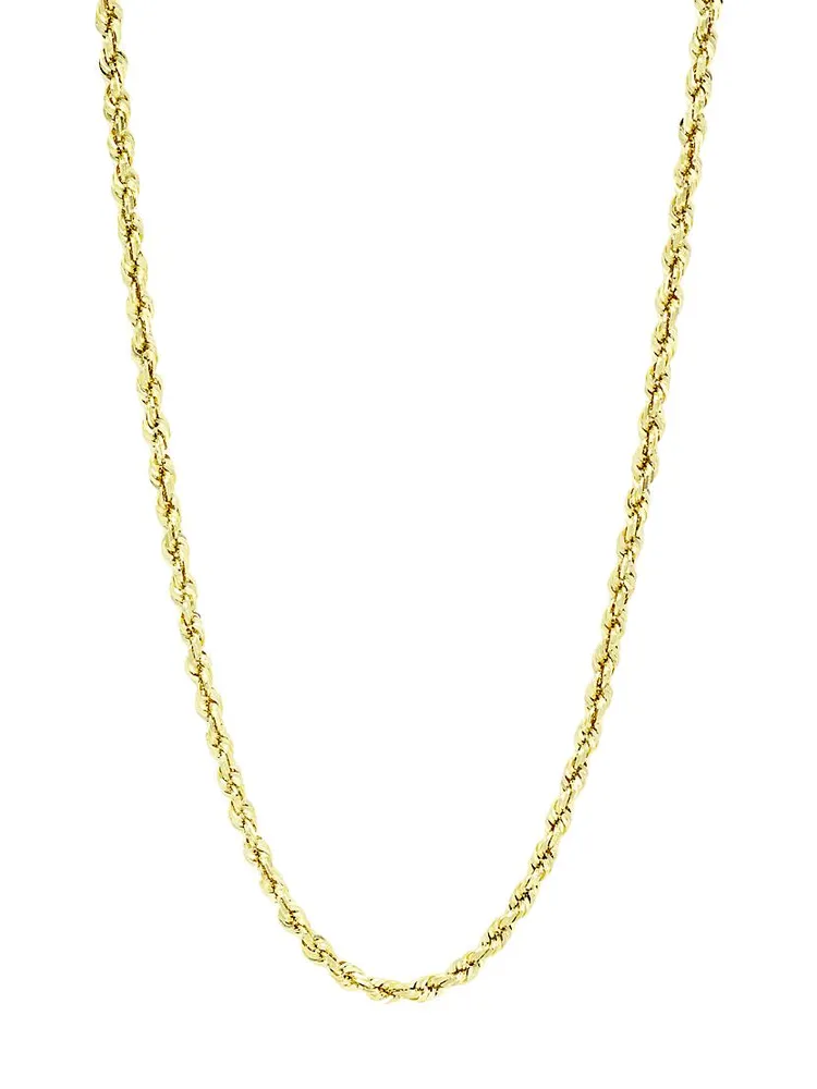 14K Yellow Gold Rope Chain Necklace/24"