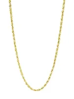 14K Yellow Gold Rope Chain Necklace/24"