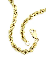 14K Yellow Gold Rope Chain Necklace/24"