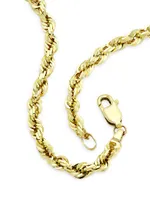 14K Yellow Gold Rope Chain Necklace/24"