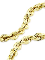 14K Yellow Gold Rope Chain Necklace/24"