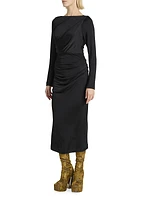 Hunewa Gathered Midi-Dress