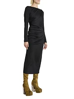 Hunewa Gathered Midi-Dress