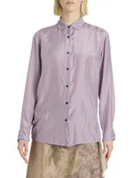 Clavelly Silk Button-Front Shirt