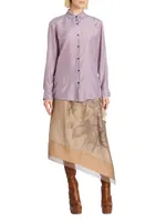 Clavelly Silk Button-Front Shirt