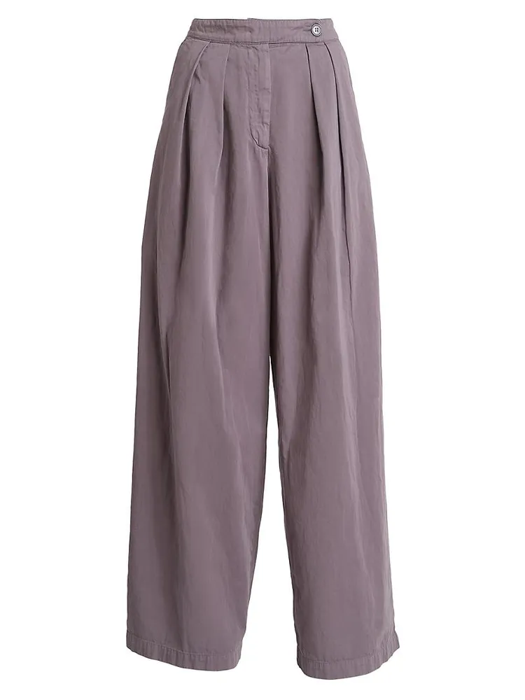 Wide-Leg Cotton Pants