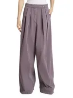 Wide-Leg Cotton Pants