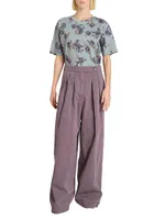 Wide-Leg Cotton Pants