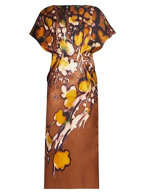 Dezos Printed Cotton-Blend Midi-Dress