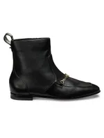MJ Chain-Embellished Leather Boots