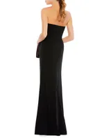 Two-Tone Draped Trumpet Gown