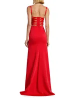 Lace-Up Side Gown