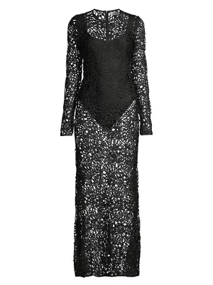 Camila Geometric Lace Maxi Dress