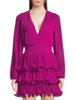 Ryan Pleated Chiffon Minidress