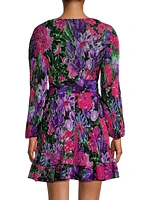 Liv Belted Floral Pleated Minidress