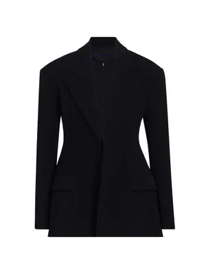 Wool Twill One-Button Jacket