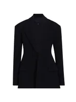 Wool Twill One-Button Jacket