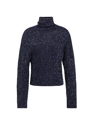 Sequin-Embellished Turtleneck Sweater