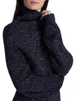 Sequin-Embellished Turtleneck Sweater