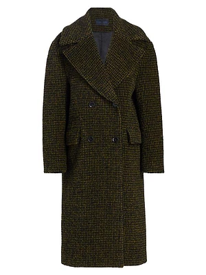 Bouclé Wool Long Coat