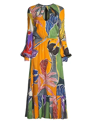 Floral Cut-Out Maxi Dress