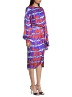 Silk Tie-Dye Midi-Dress