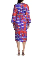 Silk Tie-Dye Midi-Dress