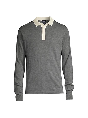 Knit Wool Rugby Polo Sweater