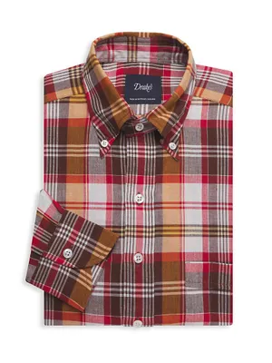 Madras Check Button-Up Shirt