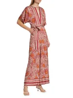 The Ines Printed Silk-Blend Jumpsuit