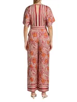 The Ines Printed Silk-Blend Jumpsuit