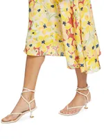The Naomi Floral Silk Asymmetrical Midi-Dress