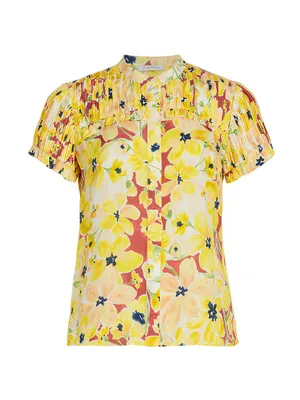 The Mabel Floral Silk Blouse