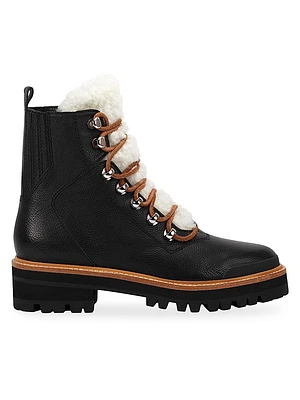Izzie Shearling-Lined Leather Work Boots