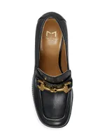 Machi 85MM Leather Block-Heel Loafers