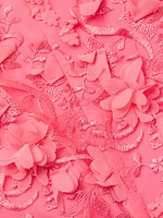 Flower Appliqué Mermaid Gown