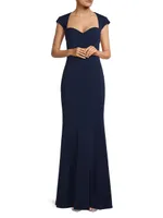 Cap-Sleeve Sweetheart Gown