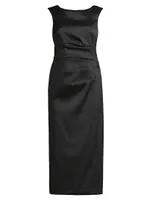 Draped Mikado Sheath Dress