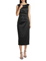 Draped Mikado Sheath Dress