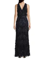 Beaded V-Neck Gown