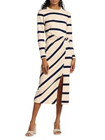 Cody Striped Twist Midi-Dress