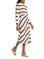 Cody Striped Twist Midi-Dress