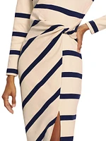 Cody Striped Twist Midi-Dress